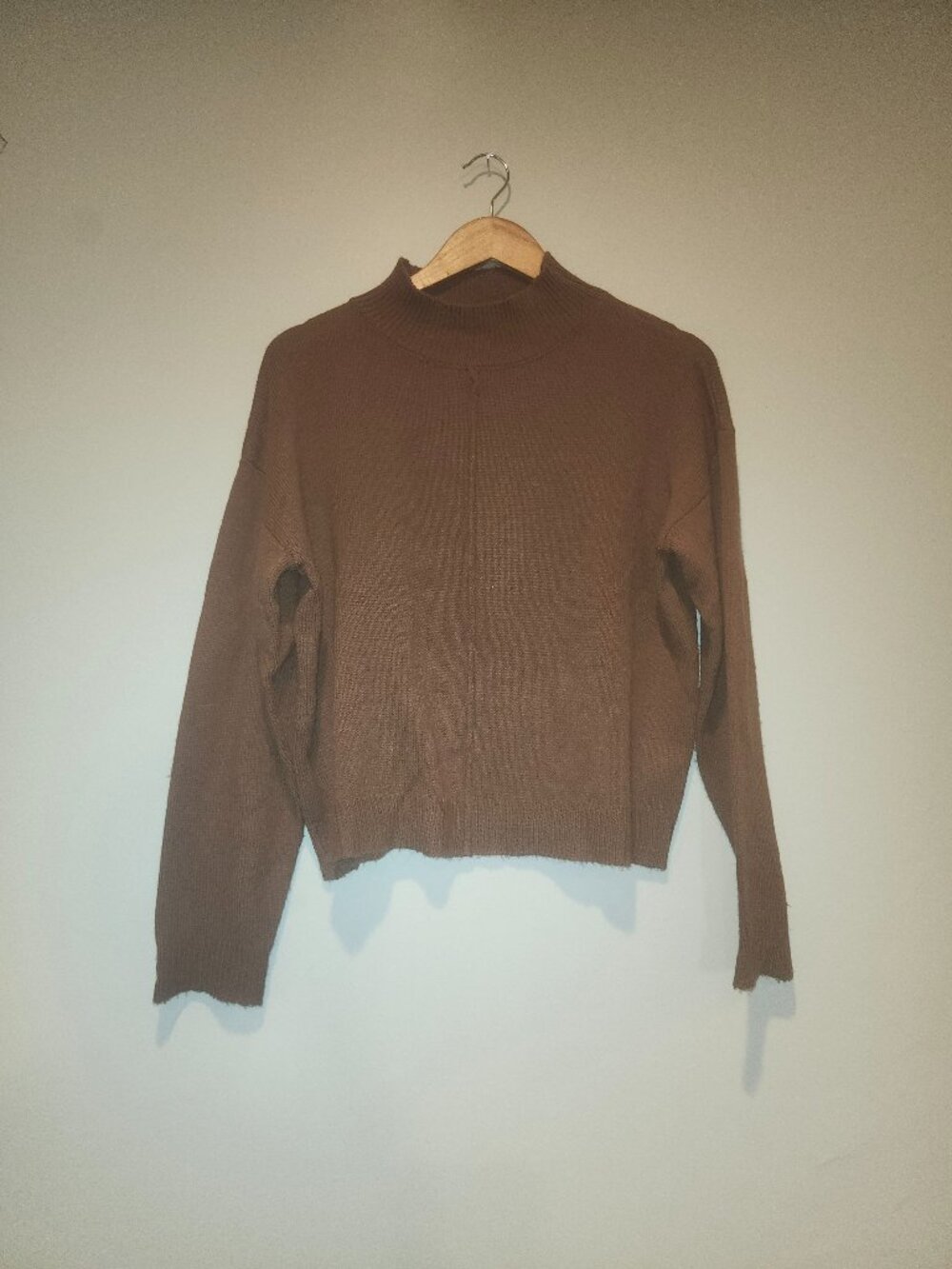 Brown Mock Neck Sweater